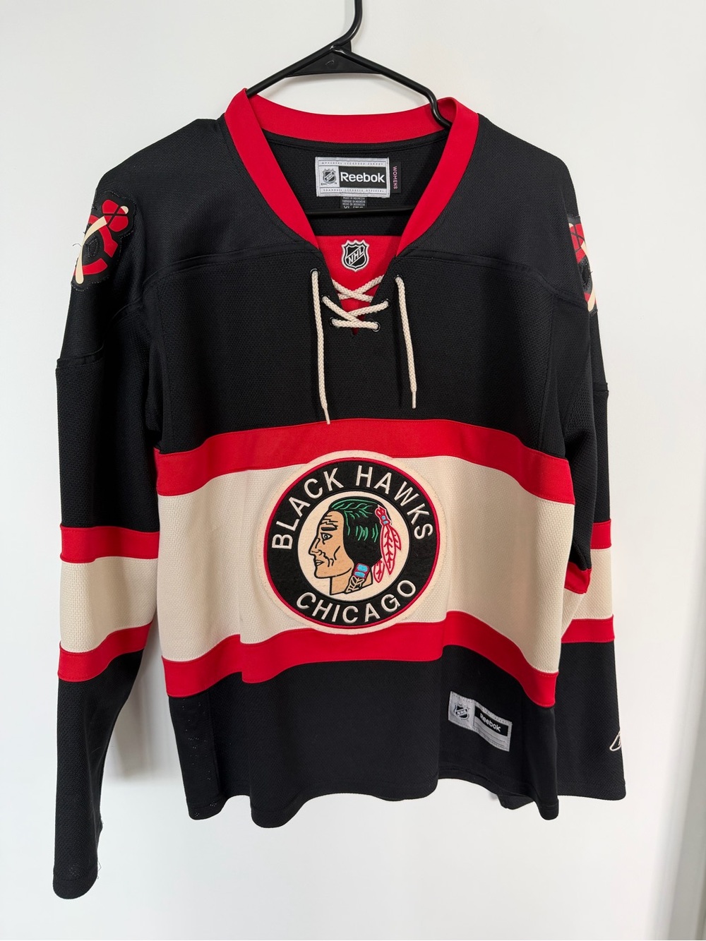 Reebok Women's Black and Red NHL Hockey Jersey